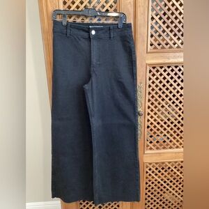 Mango Women's Black Wide-Leg Jeans